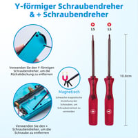 Set de înlocuire joystick analogic 3D Tolesum pentru Nintendo Switch / Switch OLED Joy-Con / Switch Lite, cu capace pentru stick și set de instrumente de reparație, Negru 2