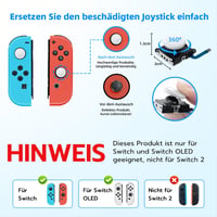 Set de înlocuire joystick analogic 3D Tolesum pentru controller Nintendo Switch / Switch Lite / Switch OLED, cu unelte de reparare, alb 3