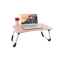 Tom Moritz podesivi stol za laptop s držačem za čašu, protukliznom podlogom, sklopiv, prijenosan, ružičasti 3