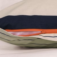 Obliečky TOM TAILOR Bold Stripes Renforcé, 2x 80x80 cm + 200x220 cm, 100% bavlna, modro-béžové (Dark Navy a Sunny Sand), s obojstranným motívom 4