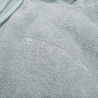 Poncho de surf unisex TOM TAILOR, mărime S-M, 100% bumbac frotir, poncho de baie cu glugă și buzunare frontale, turcoaz (Fresh Sage) 3