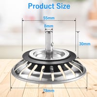 Tomario rozsdamentes mosogató szűrő 78mm ezüst 2