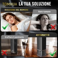 TOMHUA Silikónové chrániče na nohy stoličky, štvorcové, 36 ks, priehľadné, proti poškriabaniu, tiché (19-27 mm) 4