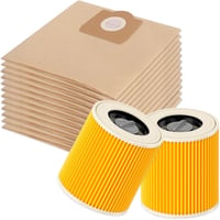 Set 10 saci aspirator Tomkity și 2 filtre pentru aspiratoare Karcher WD3, WD3P, MV3, MV3P 1