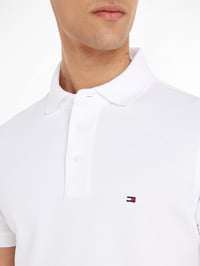 Pánske polo tričko Tommy Hilfiger 1985 Slim Fit s krátkym rukávom - Biela - Veľkosť L 3