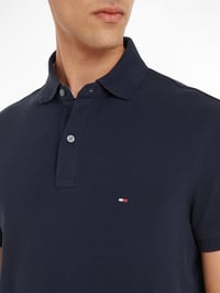 Tricou polo pentru bărbați Tommy Hilfiger Core 1985 cu mânecă scurtă, croială Regular Fit - albastru Desert Sky - mărimea XL 3