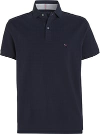 Tricou polo pentru bărbați Tommy Hilfiger Core 1985 cu mânecă scurtă, croială Regular Fit - albastru Desert Sky - mărimea XL 6
