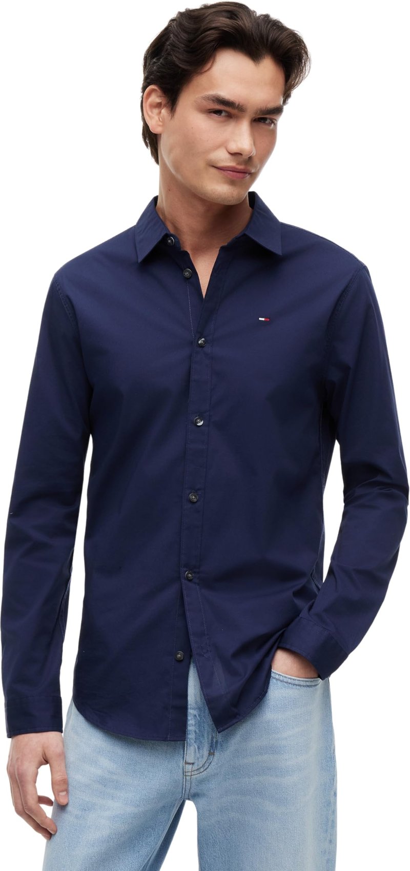 Košeľa Tommy Jeans Original Stretch - čierna - veľkosť M