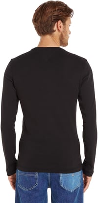 Pánske tričko s dlhým rukávom Tommy Jeans TJM Original Rib – čierne (Tommy Black) – veľkosť L 2