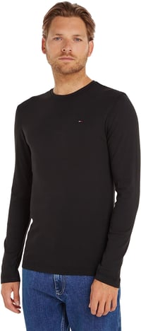 Pánske tričko s dlhým rukávom Tommy Jeans TJM Original Rib – čierne (Tommy Black) – veľkosť L 1