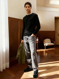 Pánske tričko s dlhým rukávom Tommy Jeans TJM Original Rib – čierne (Tommy Black) – veľkosť L 4