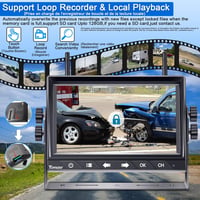 Tomoia Vezeték nélküli Tolatókamera WiFi 7" LCD Monitor DVR Kamiónhoz 5