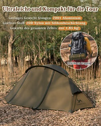 TOMOUNT 1 személyes ultralight sátor 4 évszakos vízálló kupola kemping sátor 4