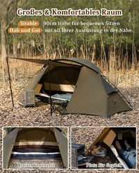 TOMOUNT 1 személyes ultralight sátor 4 évszakos vízálló kupola kemping sátor 3