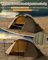 TOMOUNT 1 személyes ultralight sátor 4 évszakos vízálló kupola kemping sátor 2