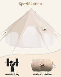 TOMOUNT 8 személyes tipi sátor vászon glamping családi kemping jurtazelt - Tarpaulin cover 4