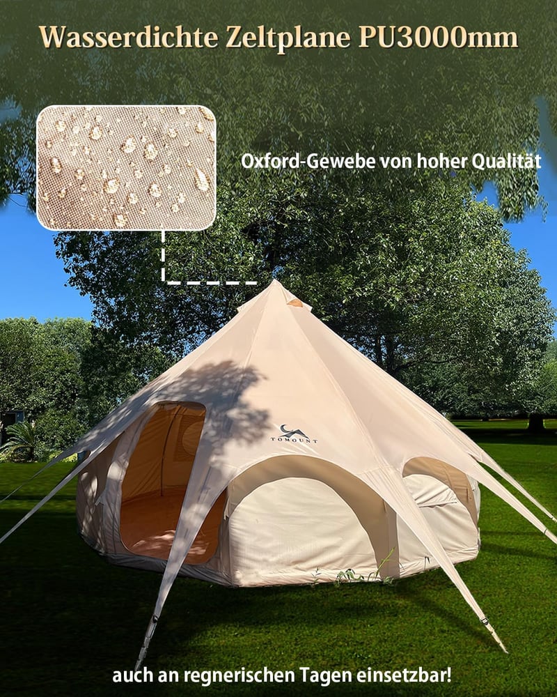 TOMOUNT 8 személyes tipi sátor vászon glamping családi kemping jurtazelt - Tarpaulin cover