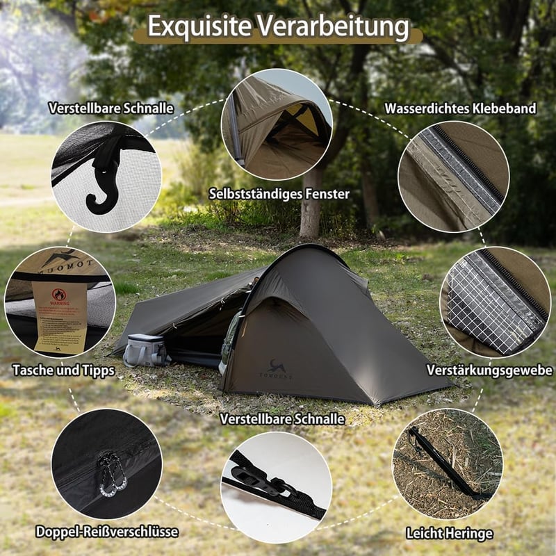 TOMOUNT Ultralight 1 személyes vízálló bivy sátor trekking kempingezéshez