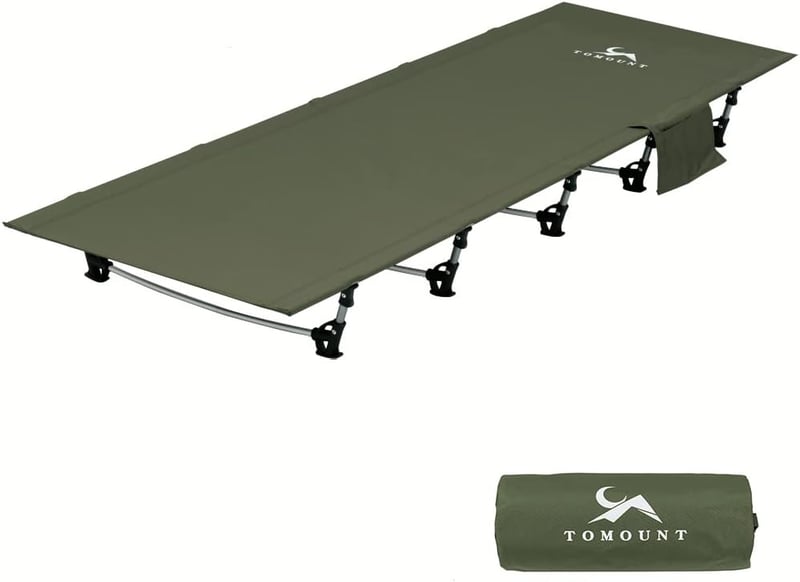 TOMOUNT ultralight alumínium kemping ágy, összecsukható hordozható kempingágy zöld - Green