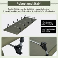 TOMOUNT ultralight alumínium kemping ágy, összecsukható hordozható kempingágy zöld - Green 3