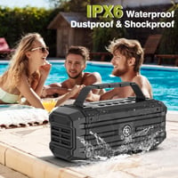 Prenosný Bluetooth reproduktor TOMPROAD 120W špičkový výkon (80W RMS), párovanie TWS, hlboké basy, Hi-Fi, vodoodolnosť IPX6, DSP boombox na vonkajšie použitie, čierny 3