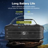 Prenosný Bluetooth reproduktor TOMPROAD 120W špičkový výkon (80W RMS), párovanie TWS, hlboké basy, Hi-Fi, vodoodolnosť IPX6, DSP boombox na vonkajšie použitie, čierny 5