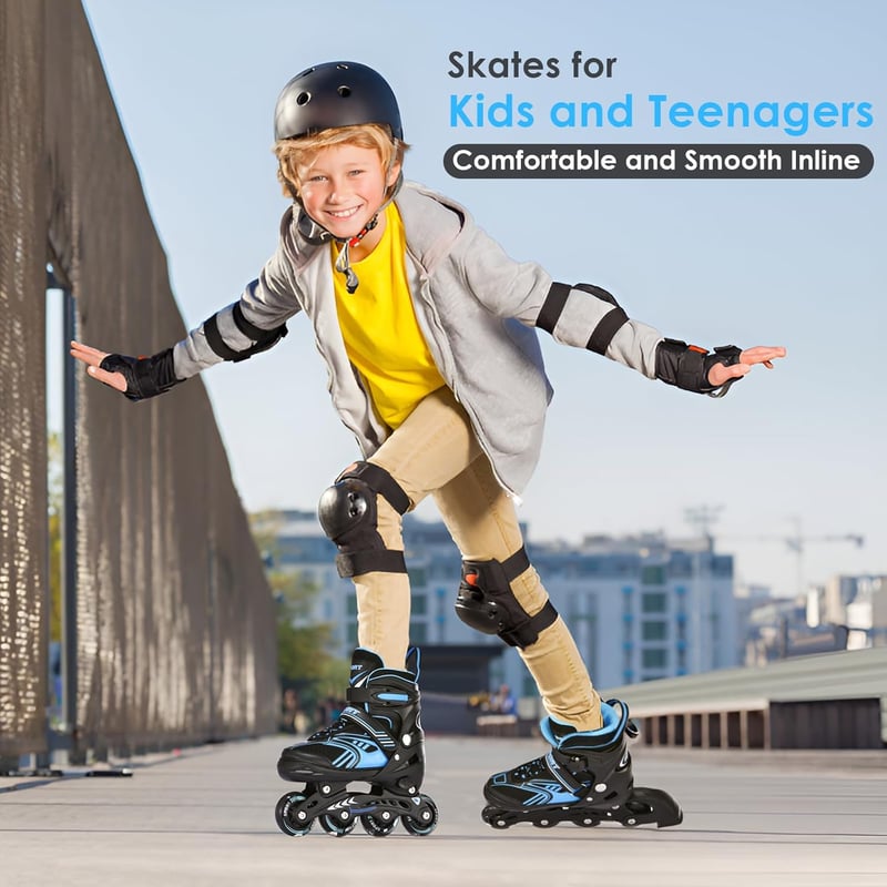 TOMSHOO Inline Roller Skates LED Kerekekkel, Állítható Méret, Gyerekek és Felnőttek