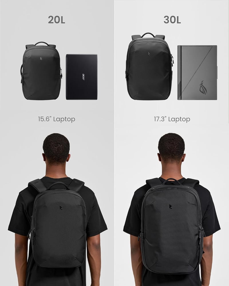 tomtoc 15,6" Laptop Hátizsák 20L Fekete Munka Napi Használat