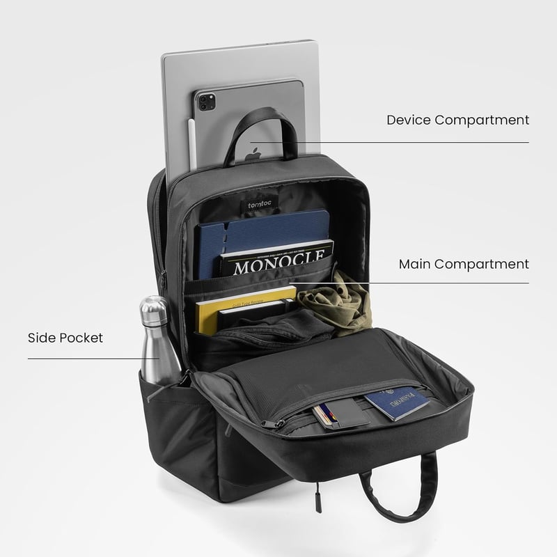tomtoc 17.3" Laptop Hátizsák Üzleti Utazáshoz, Vízálló Számítógéptáska 30L