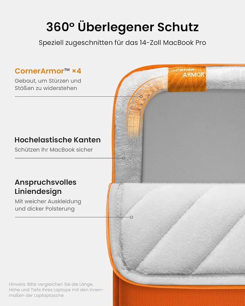 tomtoc 360° Laptop Tok 14" MacBook Pro M5/M4/M3/M2/M1 Vízálló Neoprén Hüvely