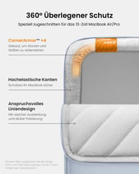 Ochranné puzdro na notebook tomtoc 360° pre 13-palcový MacBook Air M3/M2/M1 a MacBook Pro M2/M1, vodoodolná taška (sleeve) 4