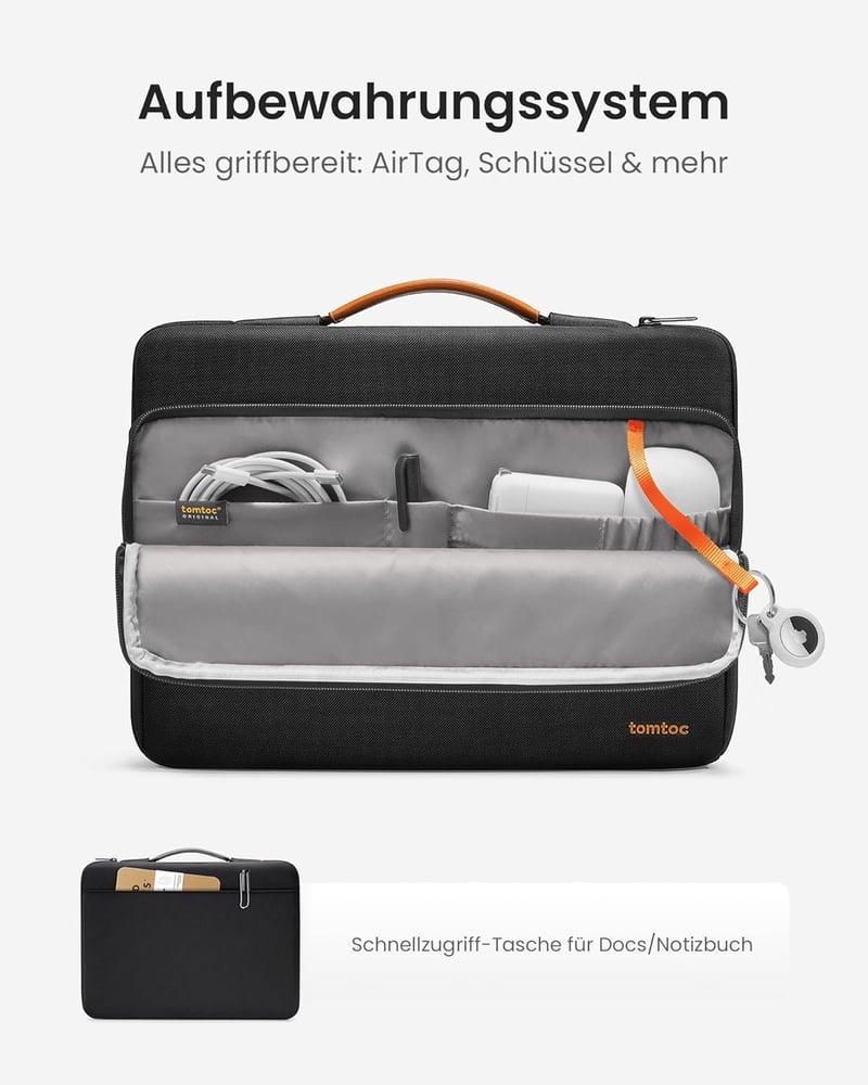 tomtoc 360° Védőtok 13" MacBook Air M2/M1 és MacBook Pro M2/M1, Vízálló Laptop Táska
