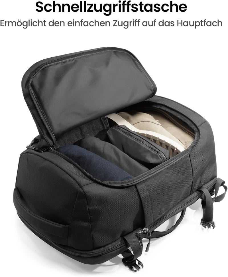tomtoc 40L Utazó Hátizsák TSA Barát Kézipoggyász 15.6-17 Colos Laptophoz, Repülőgépre Vihető Vízlepergető Táska Hétvégi Utazásokhoz