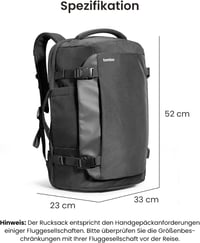 tomtoc 40L Utazó Hátizsák TSA Barát Kézipoggyász 15.6-17 Colos Laptophoz, Repülőgépre Vihető Vízlepergető Táska Hétvégi Utazásokhoz 9
