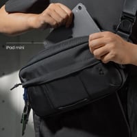 tomtoc 5,5 l crossbody taška pre mužov, ramenná taška z Cordura nylonu, kompatibilná s iPad Mini, ROG Ally X, Steam Deck, vodoodolná, čierna 3