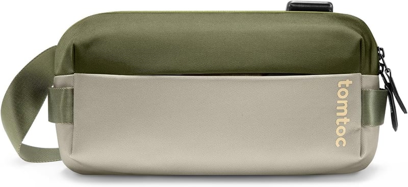 tomtoc Explorer-T21 férfi válltáska 3L, vízálló EDC crossbody táska iPad Mini 7-hez, olívazöld - S, Olive Green