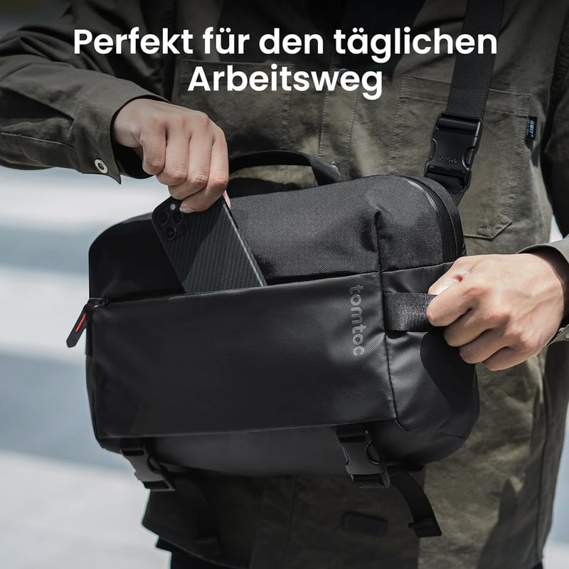 tomtoc Férfi Válltáska 13-14" Laptop MacBook Air M5/M4 Pro Max Fekete