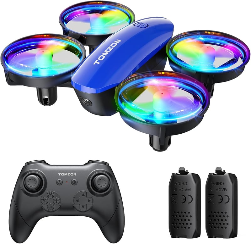 Tomzon A23 Mini Drón Gyerekeknek LED Világítással, Magasságtartással, 3D Flip Funkcióval, 3 Sebességgel, 5 Fénymóddal, 2 Akkumulátorral - Ké