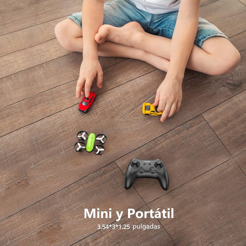 Tomzon A23 Mini Drón Gyerekeknek LED Világítással - RC Quadcopter Magasságtartással, 3D Flip, 5 Fénymód, 2 Akkumulátor, Kezdőknek, Zöld