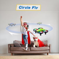 Tomzon A23 Mini Drón Gyerekeknek LED Világítással - RC Quadcopter Magasságtartással, 3D Flip, 5 Fénymód, 2 Akkumulátor, Kezdőknek, Zöld 5