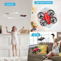 TOMZON A24 Mini Drón Gyerekeknek - 2 db Csata Módú RC Quadkopter Kezdőknek, 4 Akkumulátor, 360° Propellervédelem, 3D Flip, Kék és Piros 3