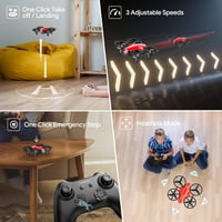 TOMZON A24 Mini Drón Gyerekeknek - 2 db Csata Módú RC Quadkopter Kezdőknek, 4 Akkumulátor, 360° Propellervédelem, 3D Flip, Kék és Piros 5