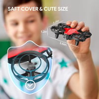 TOMZON A24 Mini Drón Gyerekeknek - 2 db Csata Módú RC Quadkopter Kezdőknek, 4 Akkumulátor, 360° Propellervédelem, 3D Flip, Kék és Piros 6