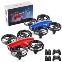 TOMZON A24 Mini Drón Gyerekeknek - 2 db Csata Módú RC Quadkopter Kezdőknek, 4 Akkumulátor, 360° Propellervédelem, 3D Flip, Kék és Piros 1