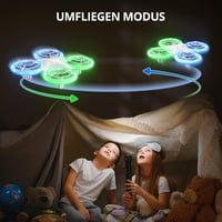 TOMZON Mini Drón Gyerekeknek - Kék-Zöld LED Világítás, 2 Akkumulátor, Fejnélküli Mód, 3D Flip, Körrepülés Funkció, Kezdő Pilótáknak 5
