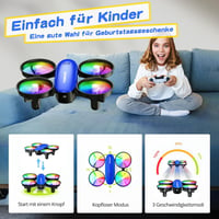 Tomzon Mini Drón Gyerekeknek - LED Világítással, 18 Perc Repülési Idővel, Távirányítós Helikopter, Propellervédelemmel, 3D Flip és Körkörös  6