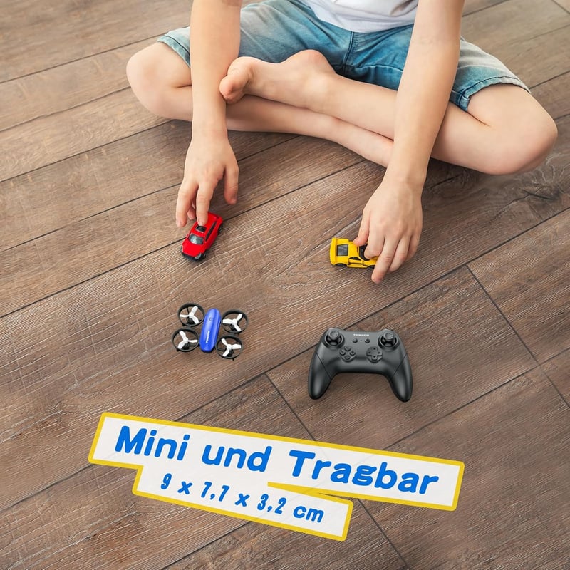 Tomzon Mini Drón Gyerekeknek - LED Világítással, 18 Perc Repülési Idővel, Távirányítós Helikopter, Propellervédelemmel, 3D Flip és Körkörös 