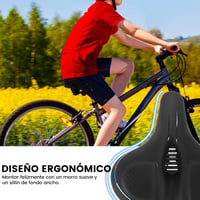 TONBUX extra nagy kerékpárnyereg vízálló, légáteresztő, ergonomikus, MTB Citybike országúti és e-bike kerékpárhoz, fekete kék peremmel 6