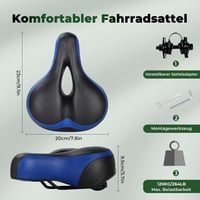 Tonbux uniszex kerékpárnyereg, puha zselés, vízálló, fényvisszaverővel - kék 2