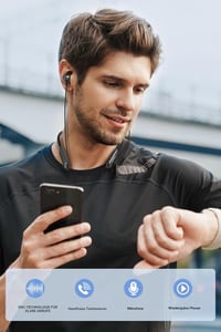 Căști Bluetooth 5.3 TONEMAC N8A cu bandă pentru gât și microfon, anulare a zgomotului ENC, 40 de ore de redare, pentru antrenament și alergare 7